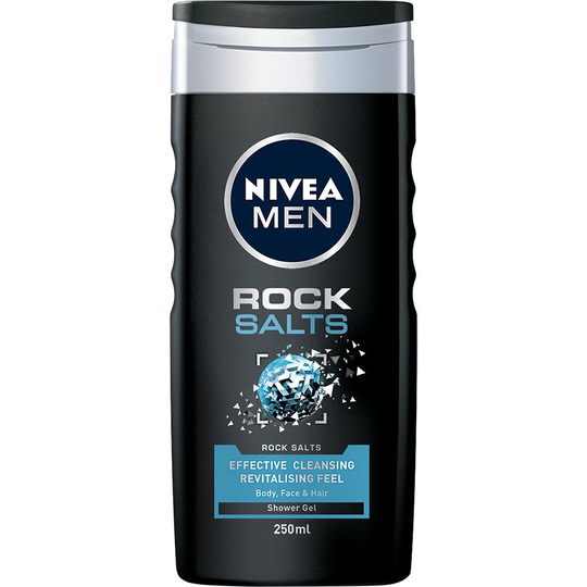 MEN Shower Rock Salts, 250 ml Nivea Kylpy & Suihku