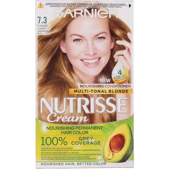 Garnier Nutrisse Cream 7.3 Golden Praline Golden Blonde, Garnier Hiusvärit