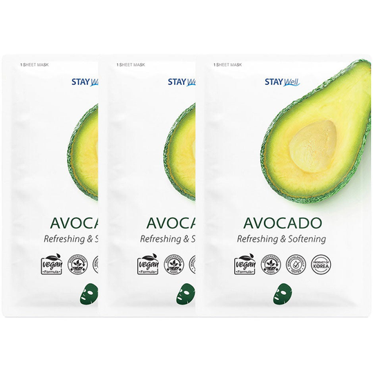 Vegan Sheet Mask Avocado, Stay Well Kangasnaamiot