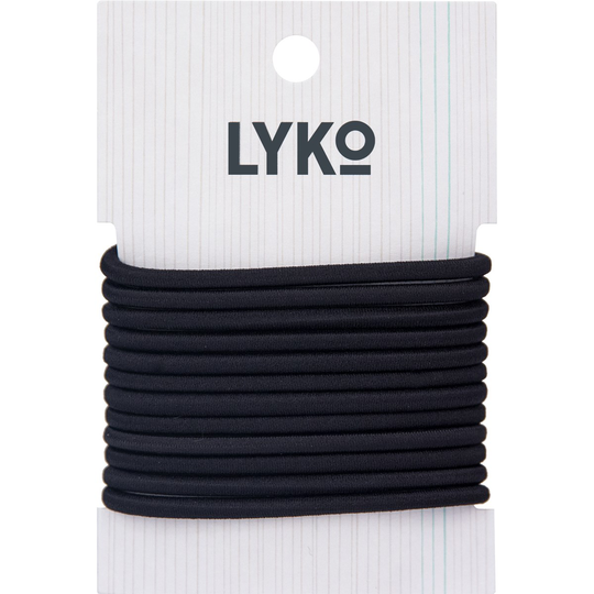 LYKO Hair Tie Black 12-Pack