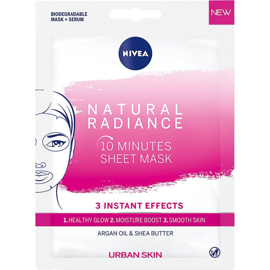 Urban Skin Radiance Sheet Mask, Nivea Kangasnaamiot