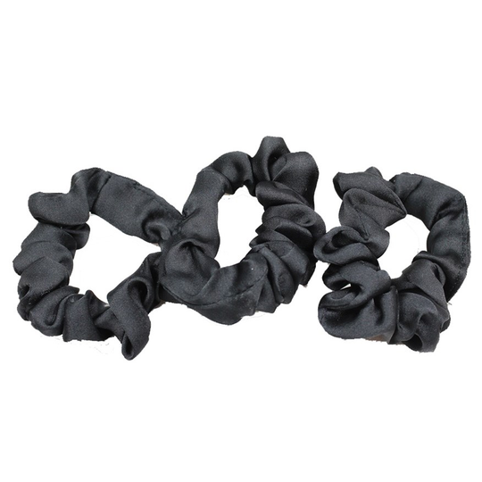 LYKO 3 Pack ohut scrunchie Black
