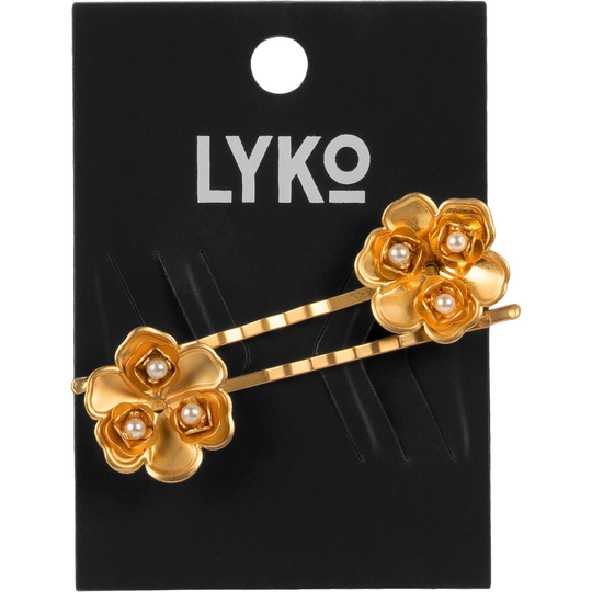 LYKO Metal Hairpins Flower Gold