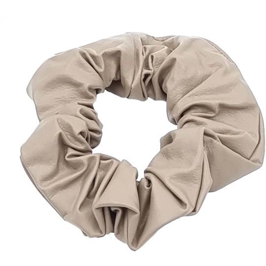 LYKO Scrunchie i imitationsläder Beige