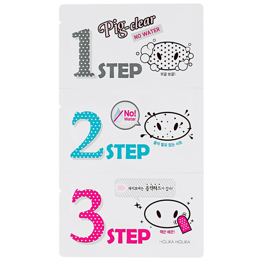 Pig Clear Blackhead 3-Step Kit (No Water), Holika Holika Kasvonaamiot