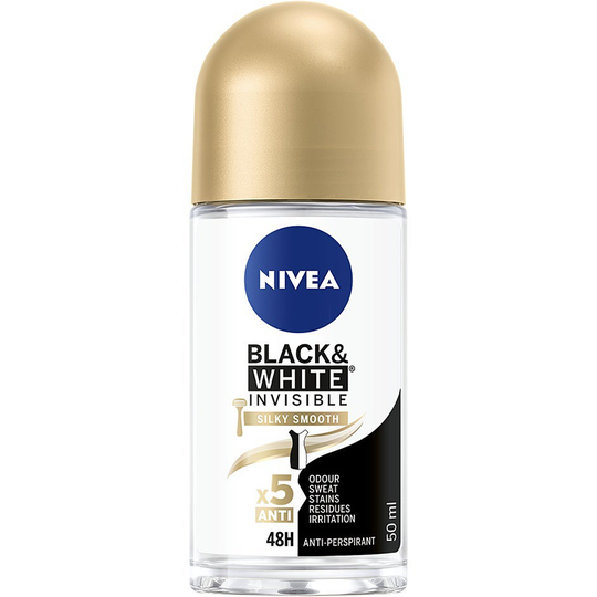 Deo Rollon Black & White Silky Smooth, 50 ml Nivea Naisten deodorantit
