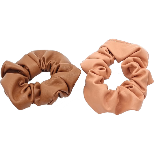 LYKO 2 pack scrunchies tekonahkaa Brown