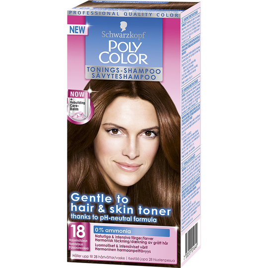 Schwarzkopf Poly Color Toning Shampoo, 18 - Hazelnut Brown, Schwarzkopf Hiusvärit