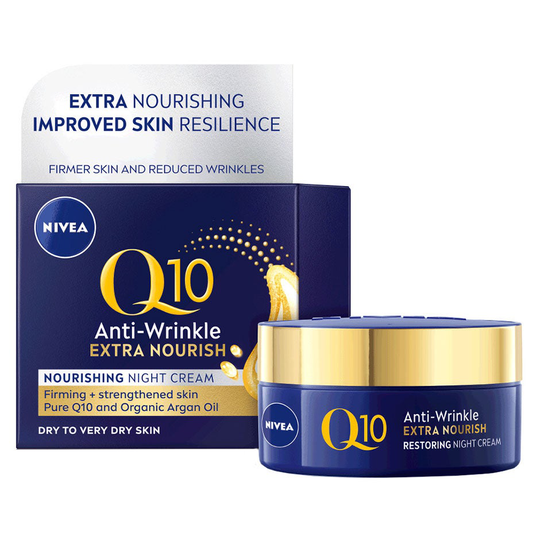 Q10 Extra Nourishing Night Cream, 50 ml Nivea Kasvovoiteet