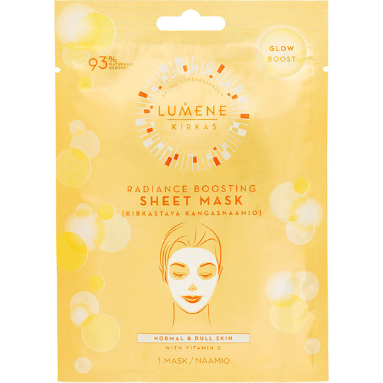 KIRKAS Radiance Boosting Sheet Mask, Lumene Kangasnaamiot