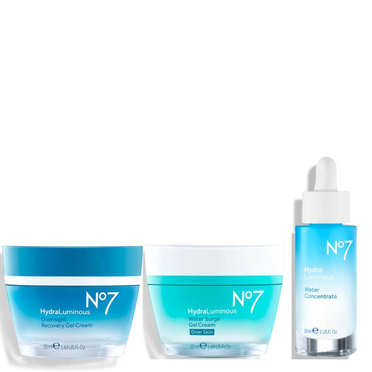 No7 Hydraluminous Dry Skin Trio, No7 Kasvojen hoito