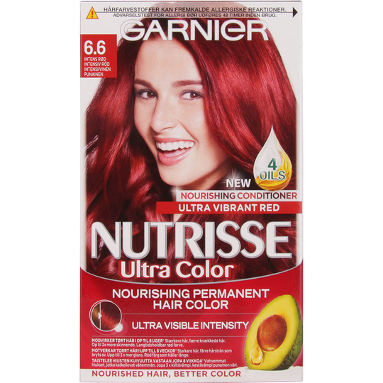 Garnier Nutrisse Ultra Color Intense Red, Garnier Punaiset hiukset