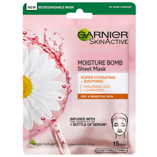 Moisture Bomb Super-Hydrating Soothing Mask, Garnier Kangasnaamiot