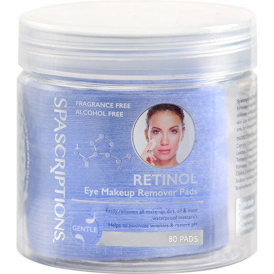 Retinol Eye Makeup Remover Pads, 80 pcs Spascriptions Silmät