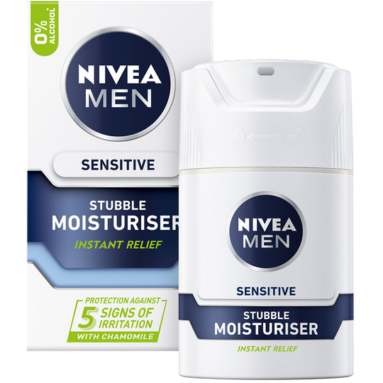 Men Sensitive Stubble Moisturiser, 50 ml Nivea Kasvovoiteet