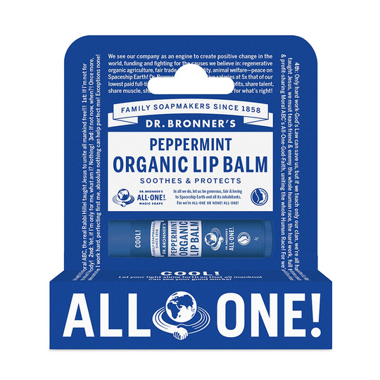 Peppermint Organic Lip Balm Hang Pack, 5 g Dr. Bronner's Huulten hoito