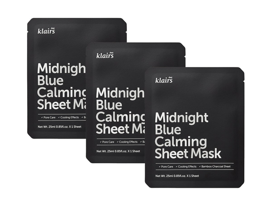 Klairs Midnight Blue Calming Sheet Mask, Klairs Kangasnaamiot