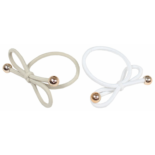 LYKO 2 kpl hiuslenkkejä rusetilla valkoinen/beige Valkoinen/beige