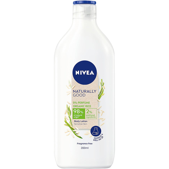 Naturally Good Rice Body lotion, Nivea Vartalovoide