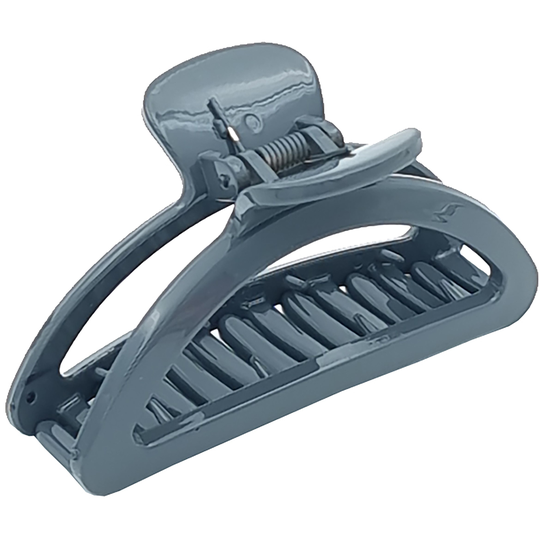 LYKO Open Shape Hair Clip Shiny 9 cm Grey