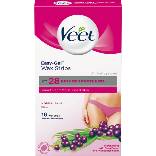 Veet Ready-to-Use Wax Strips for Bikini & Underarm, Veet Kasvojen ihokarvat