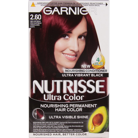 Garnier Nutrisse Ultra Color Deep Cherry Black, Garnier Punaiset hiukset