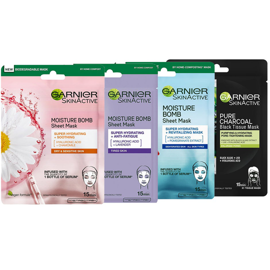 Skin Active Sheet Masks, Garnier Kasvonaamiot