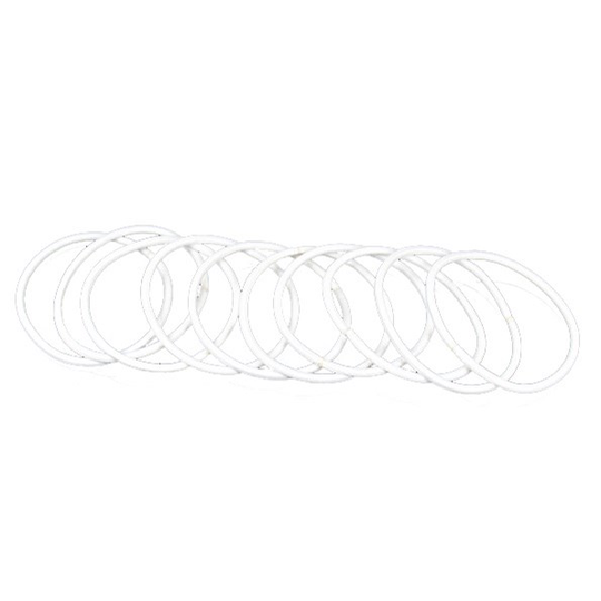 LYKO 10 Pack Yksivärisiä hiuslenkkejä White
