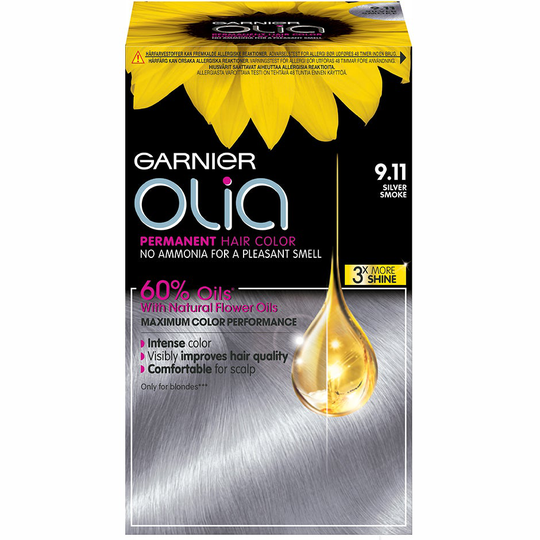 Garnier Olia Permanent Hair Colour 9.11 Silver Smoke, Garnier Hiusvärit & suoravärit